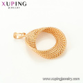 33355 Xuping wholesale fashion jewelry trendy wide fake gold hoop pendant without stone